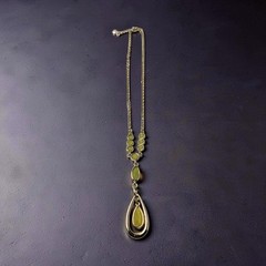 Vintage Barzel 18kt Gold Plated Gold,Green,Yellow Citrine 10″ Necklace