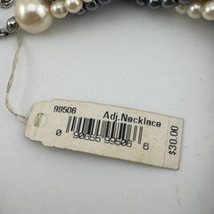 Vintage MARVELLA NWT NOS Twisted Pearl Torsade Necklace Black White