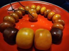 Antique African Butterscotch Egg Yolk Baltic Amber Round Bead Necklace.