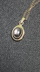 Vintage 1/20 12K Gold Filled Genuine Black Star Sapphire Pendant Necklace GF