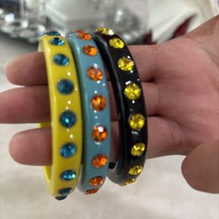 Vintage Juicy Couture Resin Bangle Bracelets With Rhinestones Lot Of 3