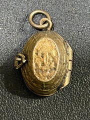 Antique Egyptian revival enamel basket locket baby moses sterling 800 pendant
