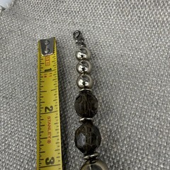 Vintage Necklace Metallic Tone Beads Adjustable Length Faceted Lucite 19 Inches