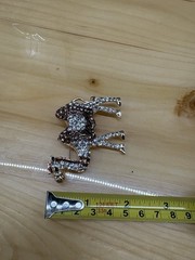 White Rhinestone Enamel Camel Brooch Pin Pendant