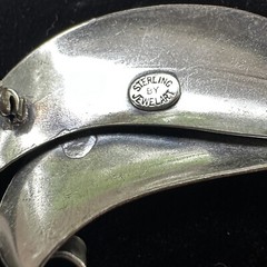 Sterling Leaf Brooch Pin Large 2.5 inches Signed Jewel Art Silver 925 9g Vintage