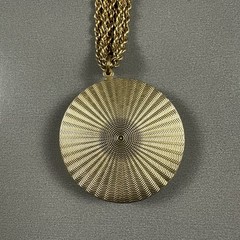 Vintage Monogram Necklace Pendant Multi Strand Chain Statement Gold Tone 18″
