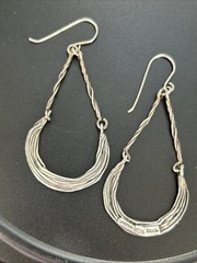 VTG Israel Opulenza Sterling Silver Earrings Long 2” Dangle 925 Weight 6 grams