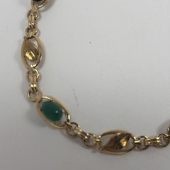 Vintage Krementz Goldtone Metal Semi Precious Gemstone Scarab Bracelet 7.5″