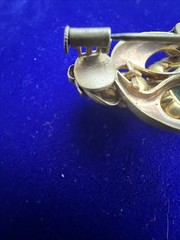 Vintage European Art Deco Gilded Brooch Trombone Clasp