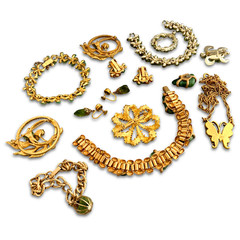 Vintage Tumbled Stones Gemstone Glass Signed Swoboda Repair Costume Jewelry Lot
