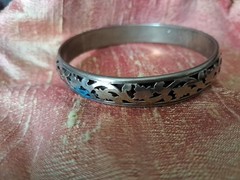VTG Lot Of 4 PCS Aged Solid Brass Slip On Bangle Bracelets