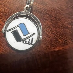 Vintage Sterling Silver Vail Ski Resort Necklace With Enamel Logo Pendant 1980s