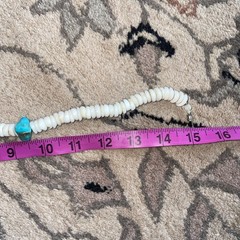 Puka Shell and Turquoise Necklace Vintage