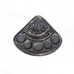 Vintage Pendant – Geometric Fan Shape with Design – No Chain Included