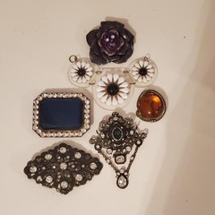 Vintage Brooches and Belt Buckle Set