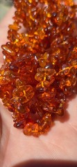 Natural Amber Beads Polished Nuggets Double Strand Necklace 23.3 Grams 36″ Long