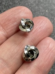 Vintage Silver Tone Twisted Metal Stud Earrings