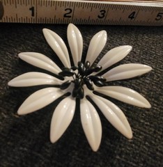 Vintage Huge Enamel Flower Brooch 1950s To 1970s CA USA E407-2