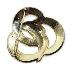 Vintage Estate Pearlescent BROOCH EARRING SET Cream Blue Maroon GoldTone EUC