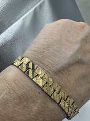 David Monn Gold Tone Nugget Bracelet 1990’s 7.5”