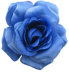 5″ Sky Blue Rose Silk Flower Brooch Pin with Locking Bale