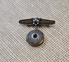 Top Shelf Jewelry Vintage Bar Brooch Pin Locket Signed Faux Pearls