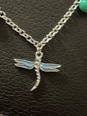 Silver dragon fly Signed MMA CM 19” Necklace