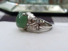 DESIGNER SIGNED JADE BLUE TOPAZ GEMSTONE 925 STERLING SILVER RING SIZE 10 NEW