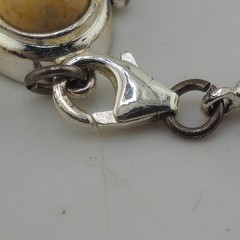 Sterling Silver 925 Bracelet Mixed Stone Cabochons 6.5in Lobster Clasp Classic