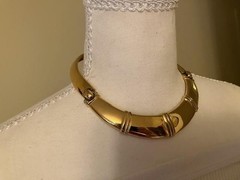 EXC Napier VTG Gold Tone 1980’s HTF 3 piece collared choker Signed