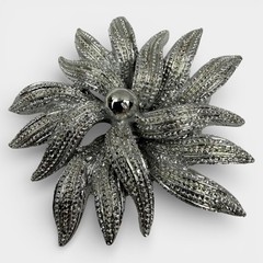 Gerry’s Silver Tone Leaf & Flower Brooch Pin Set Vintage Signed