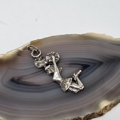 SU 925 Sterling Silver Cheerleader Charm Pendant Sports