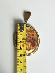 Vintage Porcelain CAMEO Locket Pendant No Chain