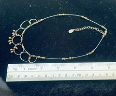 Robert Rose Choker Necklace Wired Bronze Metallic Beads Dainty Chic Minimalist