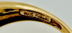 14K Gold gorgeous Garnet,Safire & Diamonds Ring MEDA size 6.25, 5g approximately