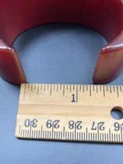 Vintage Awesome Bracelet Cuff Resin Reddish-Orange SMALL