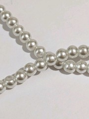 Double Strand White Faux Pearl Necklace. 28 Inches. MCM Style. Classic.