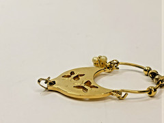 Vintage MONET Charm Holder Gold Tone Pendant w/ Air Plane Charm Retro 70’s 80’s