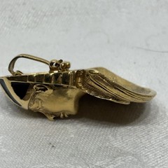 Vintage Signed Erwin Pearl Gold Enamel King Tut Egyptian Revival Brooch Pendant