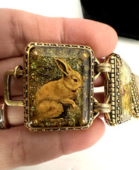 MAXIMAL ART John Wind Bunny Easter Rabbit Whimsical Gold Plated Bracelet Vintage