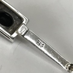 Sterling Silver Marcasite Black Onyx Bar Brooch 4.47grams