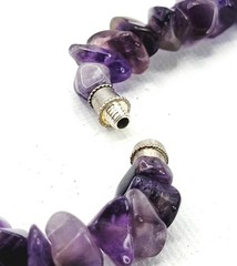 Amethyst Vintage Boho Necklace Irregular Raw Purple Gemstone Chips Hand Made 17″