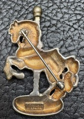 Gorham Sterling Silver .925 Carousel Horse Brooch 1 3/4” Pin (12 Grams) + Case