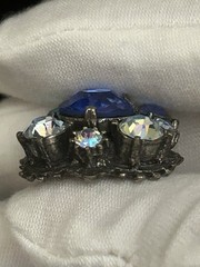 Florenza Signed Demi-Parure Bracelet & Clip On Earrings Set with Aurora Borealis