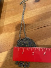 Vintage sterling silver Aztec brooch/pendant Necklace 33 grams Made In Mexico