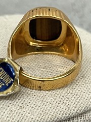 Vintage Vargas Men’s Ring 18kt Yellow Gold HGE Tiger’s Eye Sz 10.75