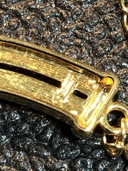 Vintage Jewelry Signed MONET Gold Tone Black And Gemmed Necklace 17.75”