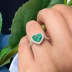 Art Deco Style Heart Cut Lab Created Diamond14k White Gold FN Wedding Gift Ring