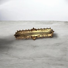 Victorian Gold filled bar pin with cameo on top of black onyx centerpiece