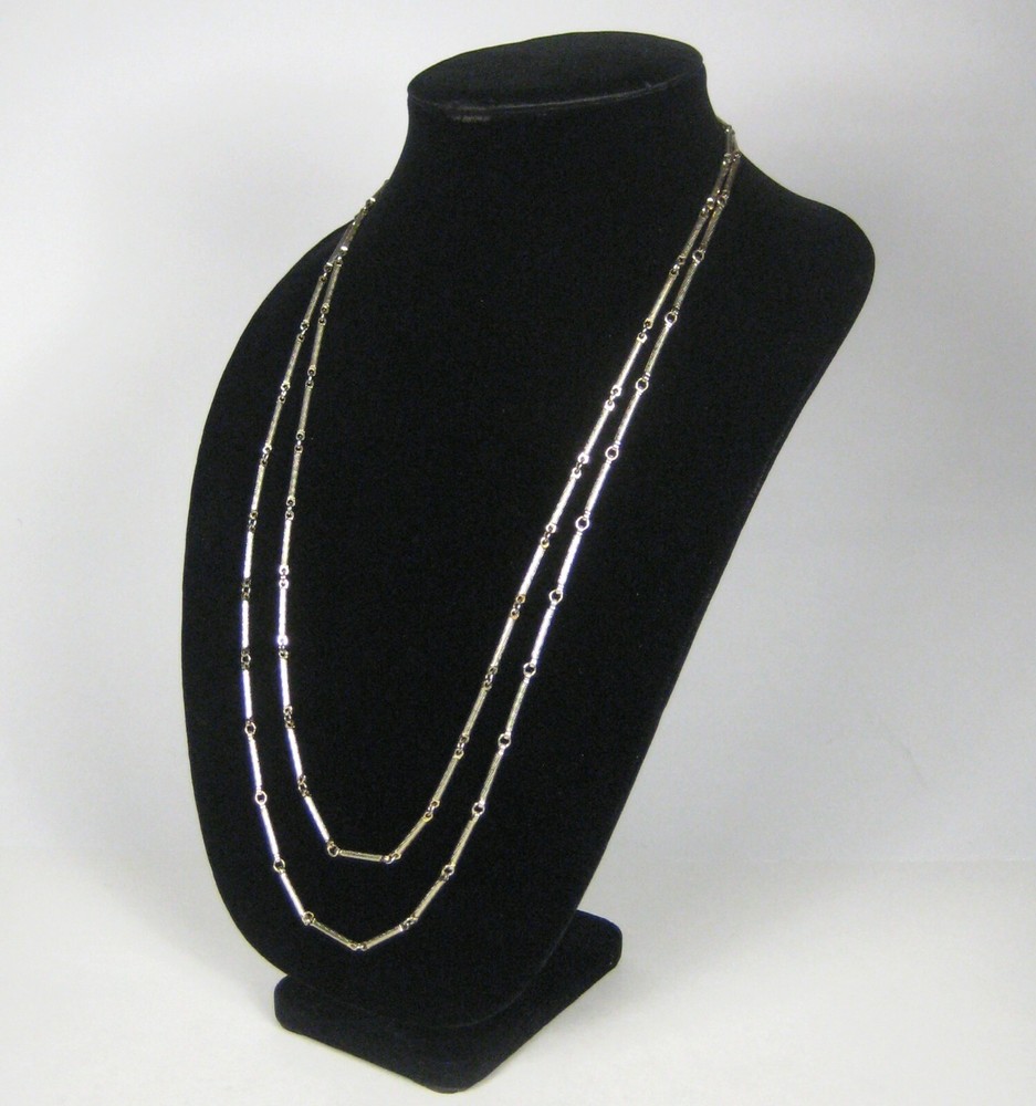 Paradise Brand Necklace Panel Chain 56 in Jewelry VTG Goldtone Cocktail Lariat
